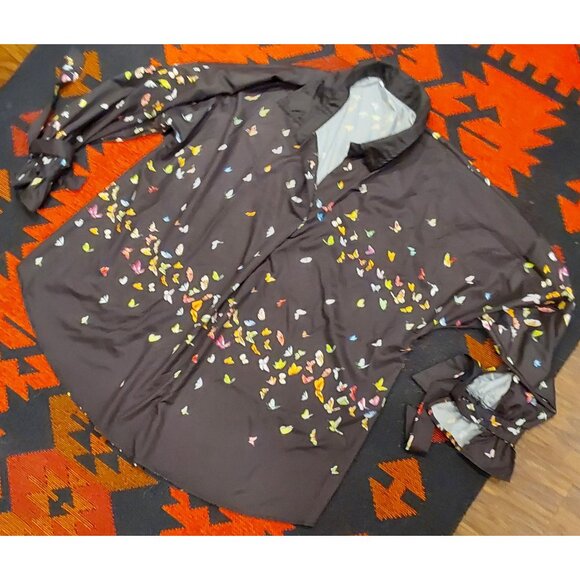 Unbranded NEW WOMEN'S PLUS Black A-Line Shirt with Multicolored Butterflies. XXL - Picture 12 of 13